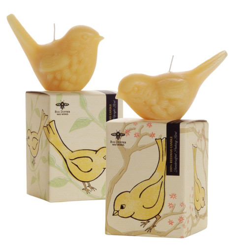 Pure Beeswax Song Bird Candle, Duo