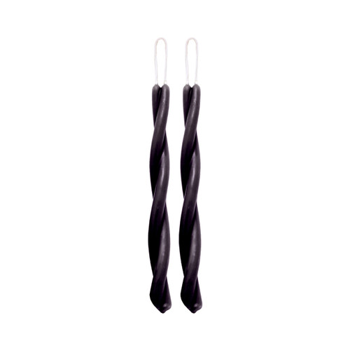 Pure Beeswax Twisted Taper Candles in Black – Handcrafted Pair with Natural Cotton Wicks
