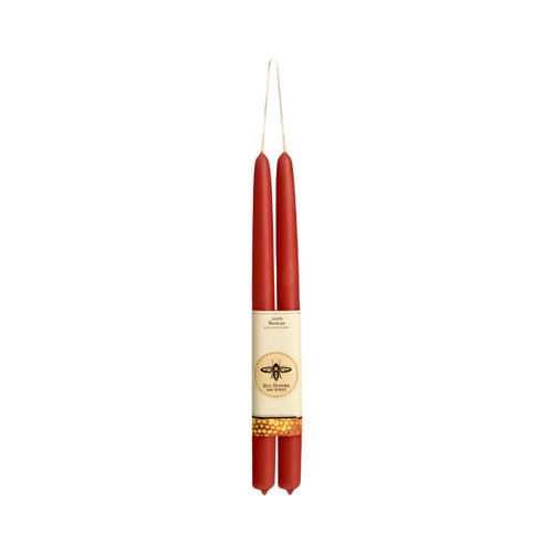 Pure Beeswax Taper Candles, Standard (12" x 7/8"), Terracotta