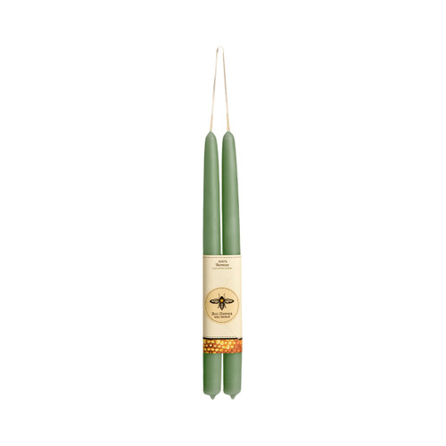 Pure Beeswax Taper Candles, Standard (12" x 7/8"), Sage