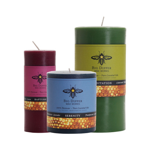 Beeswax Aromatherapy Pillars - Big Dipper Wax Works - SKU: BAP