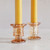 Rustic Amber Glass Taper Set