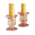 Rustic Amber Glass Taper Set