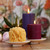 Beeswax Rose Blossom Pillar Candle