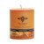 Beeswax Aromatherapy Pillar Candle, Medium, Radiance – colored beeswax pillar with honeycomb bee label band, front view