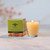 Beeswax Aromatherapy Beehive Glass Candle, Meditation – lit beehive glass candle by a window with its gift box
