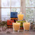 Beeswax Aromatherapy Beehive Glass Candle, Rejuvenation – lit beehive glass candles on a windowsill