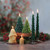 Sculpted Beeswax Tree Candle, Tall (5.75" x 4"), Moss