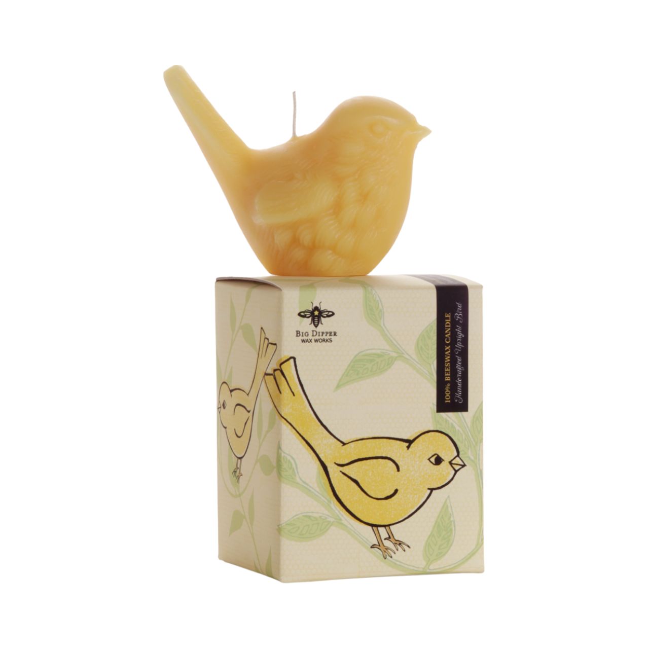 Pure Beeswax Song Bird Candle – Upright | 20 Hour Burn Time