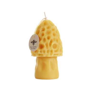 Pure Beeswax Mushroom Candle, Morel