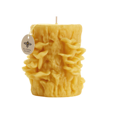 Pure Beeswax Mushroom Candle, Oyster