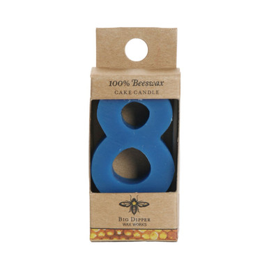 Beeswax Birthday Number Candle - 8 | Natural & Eco-Friendly
