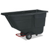 Rotomolded Tilt Truck, Rectangular, Plastic, 600 Lb Capacity, Black