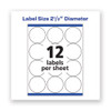 Permanent Laser Print-to-the-edge Id Labels W/surefeed, 2 1/2"dia, White, 300/pk