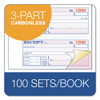 Receipt Book, 7 5/8 X 11, Three-part Carbonless, 100 Forms