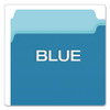 Colored File Folders, 1/3-cut Tabs, Legal Size, Blue/light Blue, 100/box