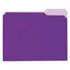 Interior File Folders, 1/3-cut Tabs, Letter Size, Violet, 100/box