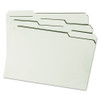 Expanding Recycled Heavy Pressboard Folders, 1/3-cut Tabs, 2" Expansion, Legal Size, Gray-green, 25/box
