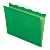Ready-tab Colored Reinforced Hanging Folders, Letter Size, 1/5-cut Tab, Bright Green, 25/box