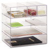 Optimizers Four-way Organizer With Drawers, Plastic, 10 X 13 1/4 X 13 1/4, Clear
