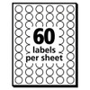 Handwrite Only Self-adhesive Removable Round Color-coding Labels, 0.5" Dia., Light Blue, 60/sheet, 14 Sheets/pack
