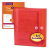 Poly String & Button Interoffice Envelopes, String & Button Closure, 9.75 X 11.63, Transparent Red, 5/pack