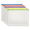 Poly Zip Envelope, Zipper Closure, 10 X 13, Clear, 5/pack