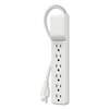 Home/office Surge Protector W/rotating Plug, 6 Outlets, 8 Ft Cord, 720j, White