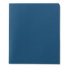 Two-pocket Folder, Embossed Leather Grain Paper, Blue, 25/box