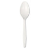 Mediumweight Polystyrene Cutlery, Teaspoon, White, 100/box