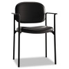 Vl616 Stacking Guest Chair With Arms, Black Seat/black Back, Black Base