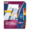 Ready Index Customizable Table Of Contents, Asst Dividers, 10-tab, Ltr, 6 Sets
