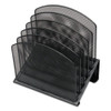 Metal Mesh Tiered File Sorter, 5 Sections, Letter To Legal Size Files, 11.25" X 7.5" X 11.25", Black Metal Mesh Tiered File Sorter, 5 Sections, Letter To Legal Size Files, 11.25" X 7.5" X 11.25", Black