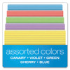 Ruled Index Cards, 5 X 8, Blue/violet/canary/green/cherry, 100/pack