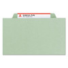 100% Recycled Pressboard Classification Folders, 1 Divider, Letter Size, Gray-green, 10/box