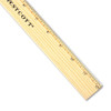 Wood Ruler, Metric And 1/16" Scale With Single Metal Edge, 30 Cm
