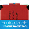 Hanging Style Personnel Folders, 1/3-cut Tabs, Center Position, Letter Size, Red Hanging Style Personnel Folders, 1/3-cut Tabs, Center Position, Letter Size, Red