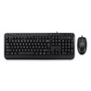 Akb-132cb Antimicrobial Multimedia Desktop Keyboard And Mouse, Usb, Black