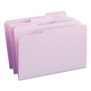 Reinforced Top Tab Colored File Folders, 1/3-cut Tabs, Legal Size, Lavender, 100/box