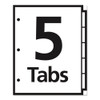Table 'n Tabs Dividers, 5-tab, 1 To 5, 11 X 8.5, White, 1 Set