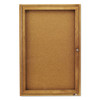 Enclosed Bulletin Board, Natural Cork/fiberboard, 24 X 36, Oak Frame