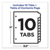 Customizable Table Of Contents Ready Index Dividers With Multicolor Tabs, 10-tab, 1 To 10, 11 X 8.5, Translucent, 1 Set
