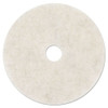 Ultra High-speed Natural Blend Floor Burnishing Pads 3300, 20" Dia., White, 5/ct