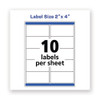 Waterproof Shipping Labels With Trueblock And Sure Feed, Laser Printers, 2 X 4, White, 10/sheet, 500 Sheets/box
