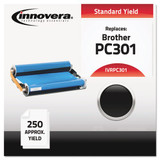Compatible Black Thermal Transfer Print Cartridge, Replacement For Brother Pc301, 250 Page Yield