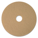Tan Burnishing Floor Pads, 17" Diameter, 5/carton