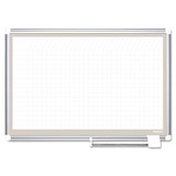 All Purpose Porcelain Dry Erase Planning Board, 1 X 1 Grid, 36 X 24, Aluminum