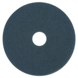 Scrubbing Floor Pads, 19" Diameter, Blue, 5/carton