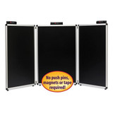 Justick Three-panel Electro-surface Table-top Expo Display, 72" X 36", Black