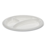 Meadoware® Ops Dinnerware, 3-compartment Plate, 8.88" Diameter, White, 400/carton